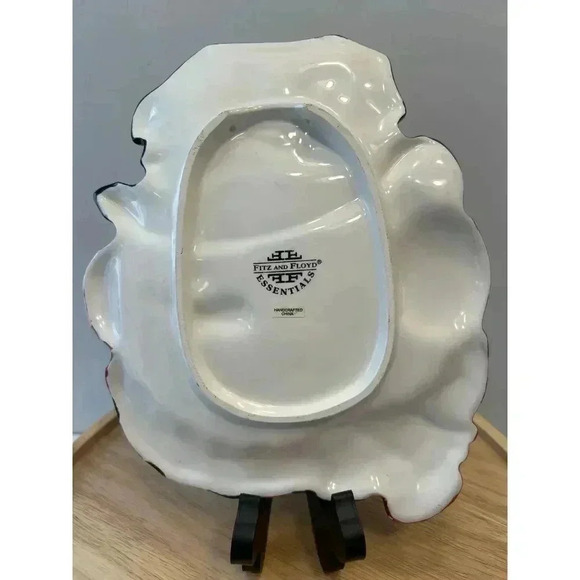 Fitz and Floyd Essentials Christmas Snowman Cookie Candy Serving Dish 10" x 8" - Picture 3 of 4